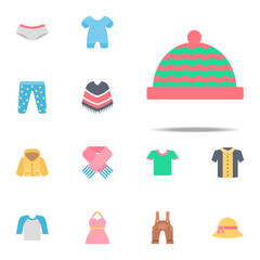 Knit hat color icon. Clothes icons universal set for web and mobile