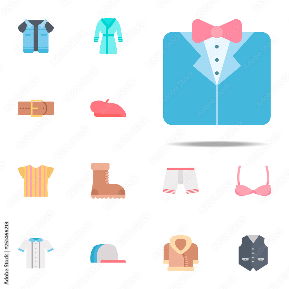 Poster tuxedo color icon. clothes icons universal set for web and mobile