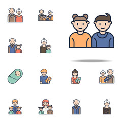 brother and sister cartoon icon. Family icons universal set for web and mobile