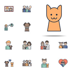 cat cartoon icon. Family icons universal set for web and mobile