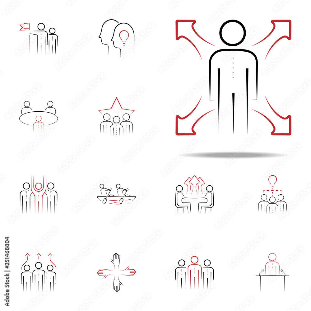 Poster soft skill colored hand drawn icon. team icons universal set for web and mobile