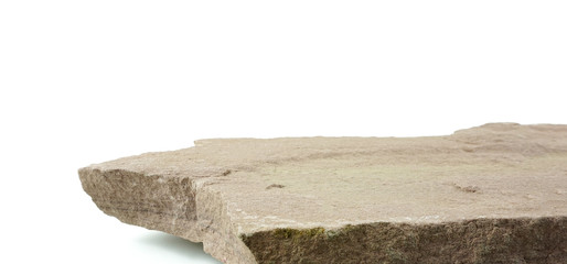 Stone pedestal top free space on white background. for product display, Blank for mockup design..