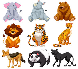 Set of cartoon animals