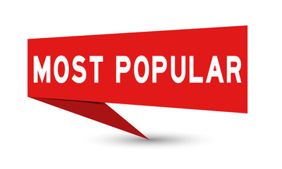 paper speech banner with word most popular on white background (Vector) © bankrx