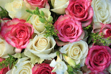 Pink and white wedding flowers