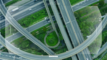 高速道路　空撮　画面