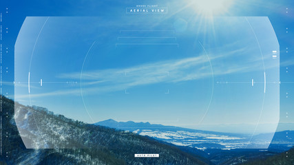 山地　空撮　画面