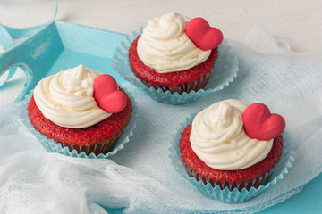 Heart cupcakes for Valentine's Day