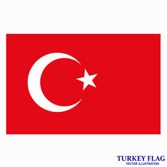 Bright background with flag of Turkey. Happy Turkey day background. Bright button with flag. Vector illustration.