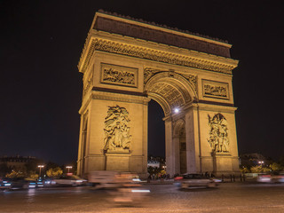 Fototapeta na wymiar an oblique view of the arc de triomphe de l'etoile