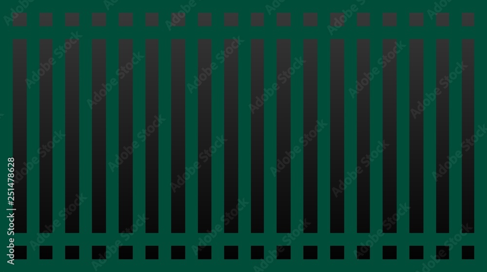 Poster background abstract green color line stripe pattern on black color gradient background, illustration
