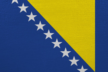 Bosnia and Herzegovina flag on canvas