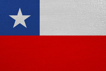 Chile flag on canvas