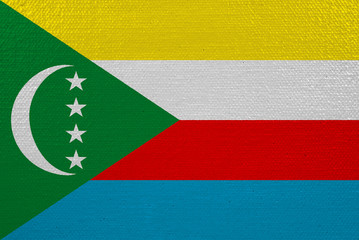 Comoros flag on canvas