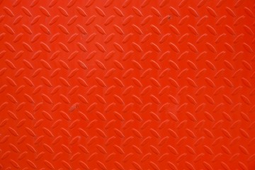 close up Red metal sheet board background texture