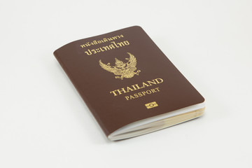 Thai passport on white background