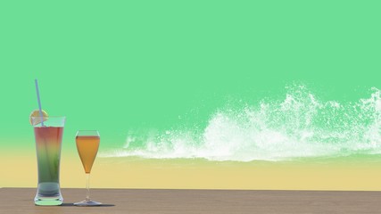 カクテル トロピカル 海岸 glasses Cocktail Tropical Coast Beach Seashore