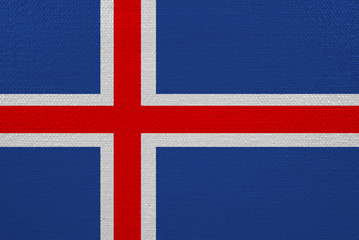 Fototapeta premium Iceland flag on canvas