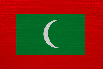 Maldives flag on canvas