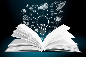 Open book isolated on background