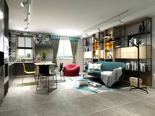 3d render of home living room