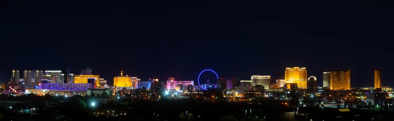 Abwaschbare Fototapete Las Vegas Cainos für Glücksspiele auf dem Las Vegas Strip Skyline Panorama, Nevada, USA