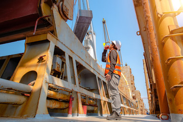 stevedore, loading master, port captain or supervisor in charge of command working on board the...