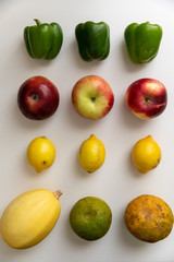 Assorted Fruits and Vegetables Layflat Grid