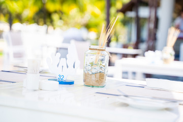 beautiful table decoration in restaurant