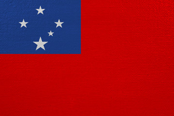 Samoa flag on canvas