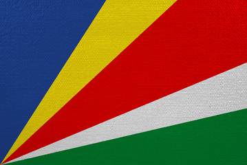 Seychelles flag on canvas