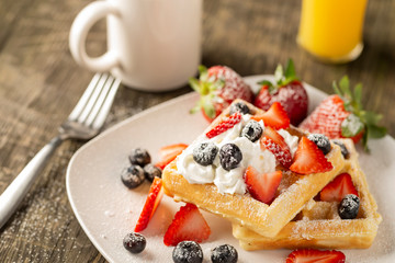 Belgian Waffle Breakfast