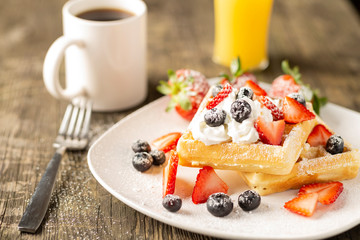 Belgian Waffle Breakfast