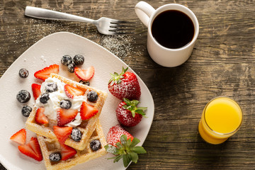 Belgian Waffle Breakfast