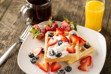 Belgian Waffle Breakfast