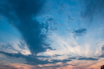 blue and pink clouds