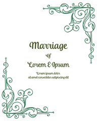 Vector illustration invitation celebration marriage with decoration frame flower hand drawn