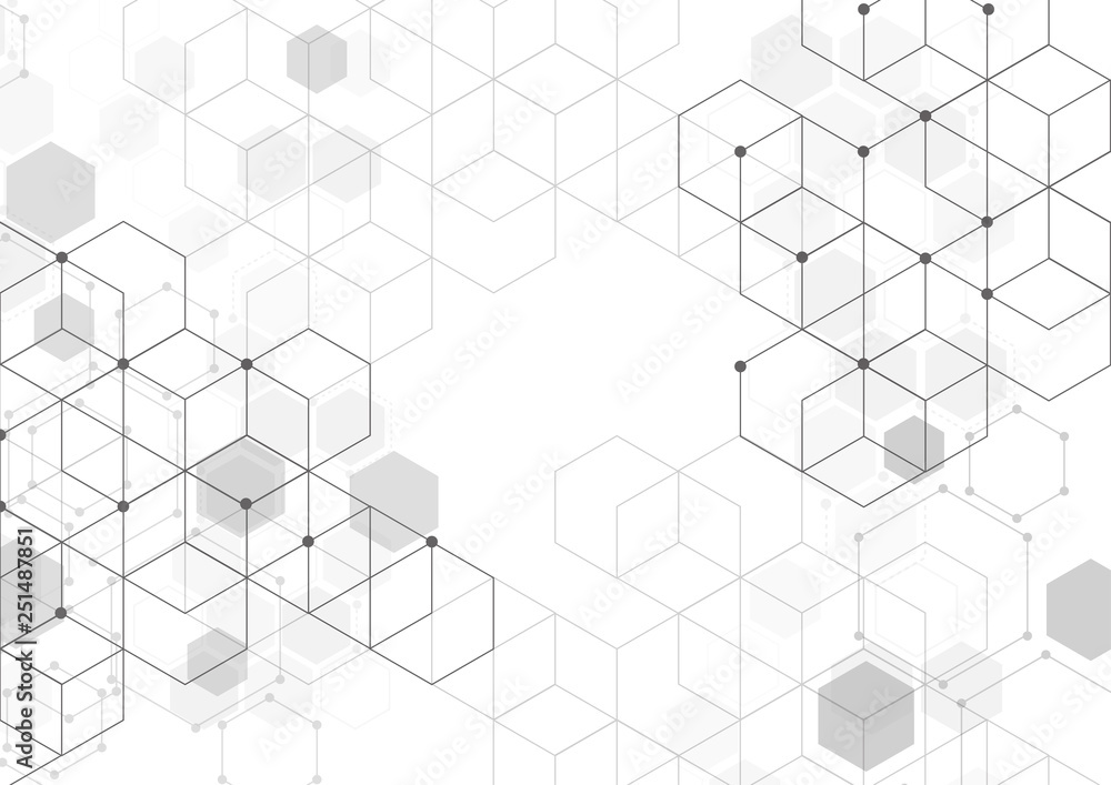 Aufkleber abstract boxes background. modern technology with square mesh. geometric on white background with li