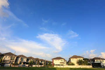 village house in the morning
