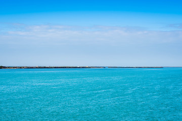 A fantastic blue clear weather and a calm lake in The Keys, Florida