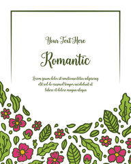 Vector illustration invitation marriage with leaf floral frame hand drawn