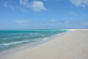 Fototapeta na wymiar 白い砂浜の無人ビーチ