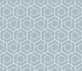 Obraz na płótnie Canvas The geometric pattern with lines. Seamless vector background. White and blue texture. Graphic modern pattern. Simple lattice graphic design