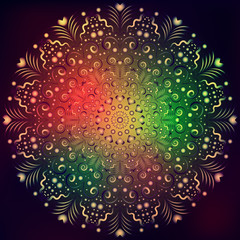 Spotty glitter vintage golden round pattern © Olga Drozdova