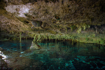 Cenote Dos Ojos with clear blue water