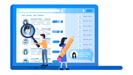 Social Media Profile Laptop Screen Online Search