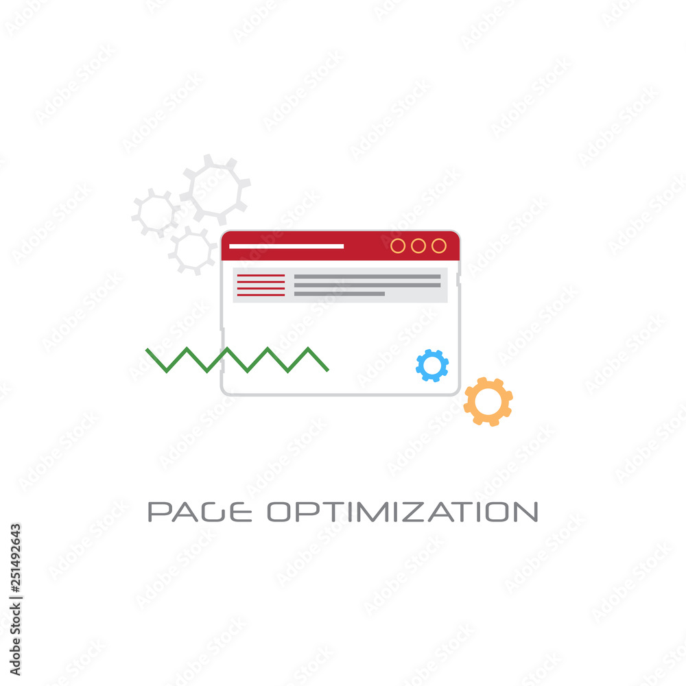 Poster web page optimization content management concept white background