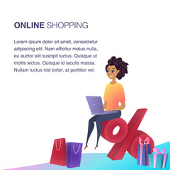 Online Shopping Website Element Vector Template