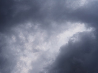 Dramatic sky and grey clouds before raining.