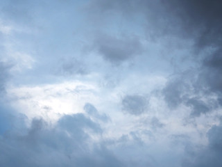 Dramatic sky and grey clouds before raining.